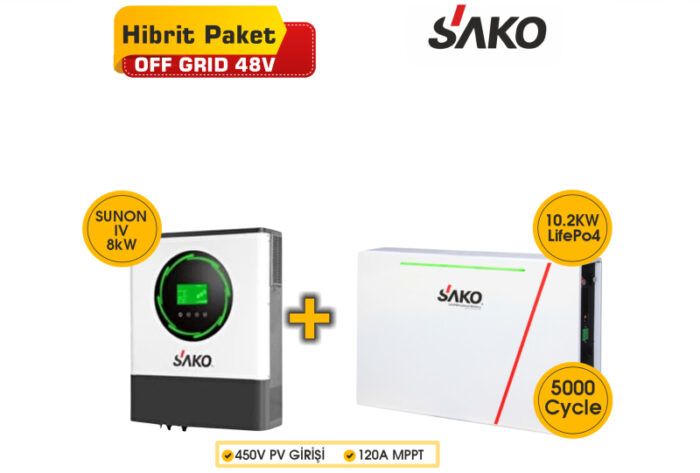 SAKO Off-Grid Hibrit Paket 8kW + 10.2kWh NV008.48TAMX.P01 - Görsel 1