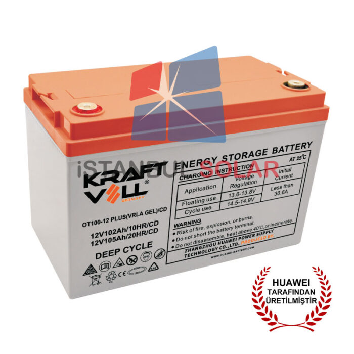 Kraftvoll 12V 105Ah VRLA Deep.Cycle Jel Akü Kraftvoll 12V 105Ah VRLA Deep Cycle Jel Akü - Görsel 1