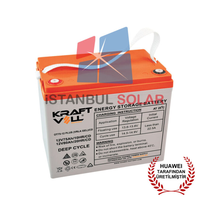 Kraftvoll 12V 80Ah VRLA Deep Cycle Jel Akü - Görsel 1